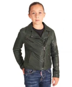 Chiodo Baby Naturlischeleder Bikerjacke Grün Fur Kinder Unisex -D’ARIENZO Verkäufe Chiodo baby naturlischeleder bikerjacke gr n fur kinder unisex 4