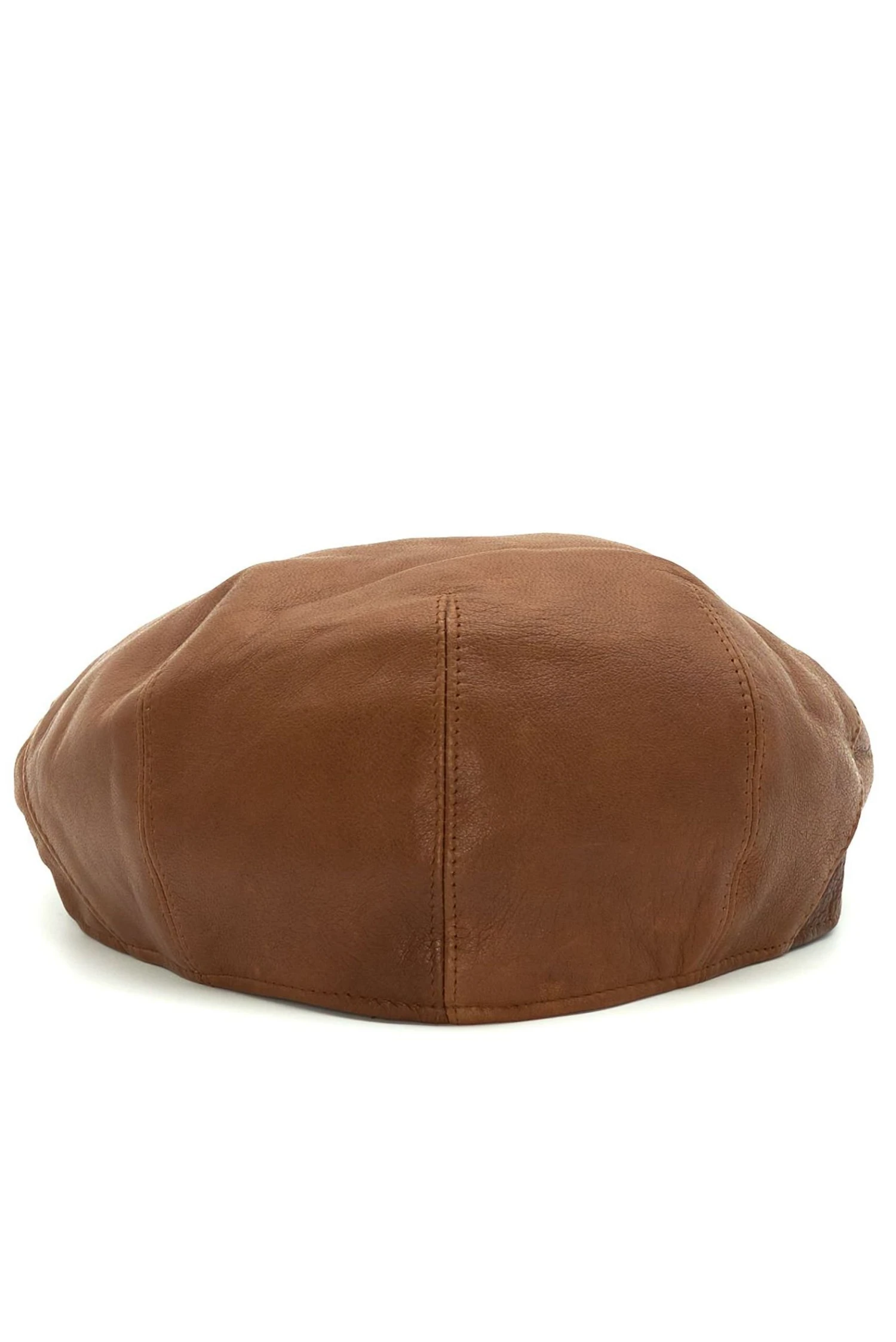 Braune Herrenmütze Ledercap Vintage Visier Mit Druckknopf 4 Braune Herrenmütze Ledercap Vintage Visier Mit Druckknopf – Bild 4