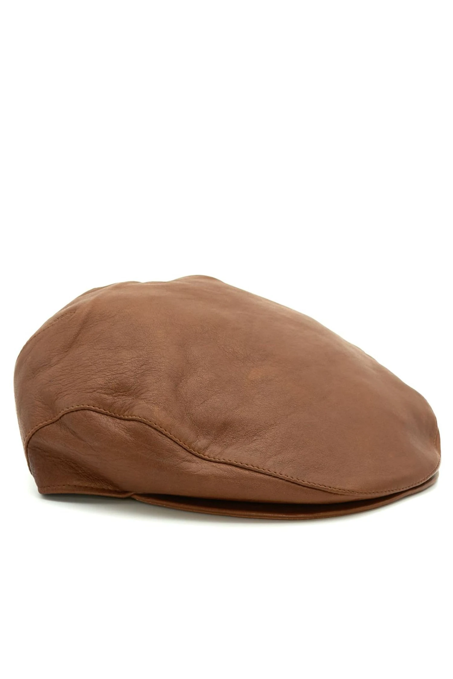 Braune Herrenmütze Ledercap Vintage Visier Mit Druckknopf 5 Braune Herrenmütze Ledercap Vintage Visier Mit Druckknopf – Bild 5