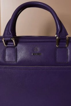 Dunkelviolette Laptop Aktentasche Aus Leder Fronttasche Reißverschluss -D’ARIENZO Verkäufe Laptop Aktentasche leder Schultertasche echtes leder dunkelviolette Dylan 8