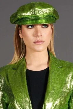 Grün Damen Lederhut Laminierter Leder Barett Mit Visier 12 Grün Damen Lederhut Laminierter Leder Barett Mit Visier -D’ARIENZO Verkäufe Lederhut fur frauen leder kappe echtes leder grun Taormina 2