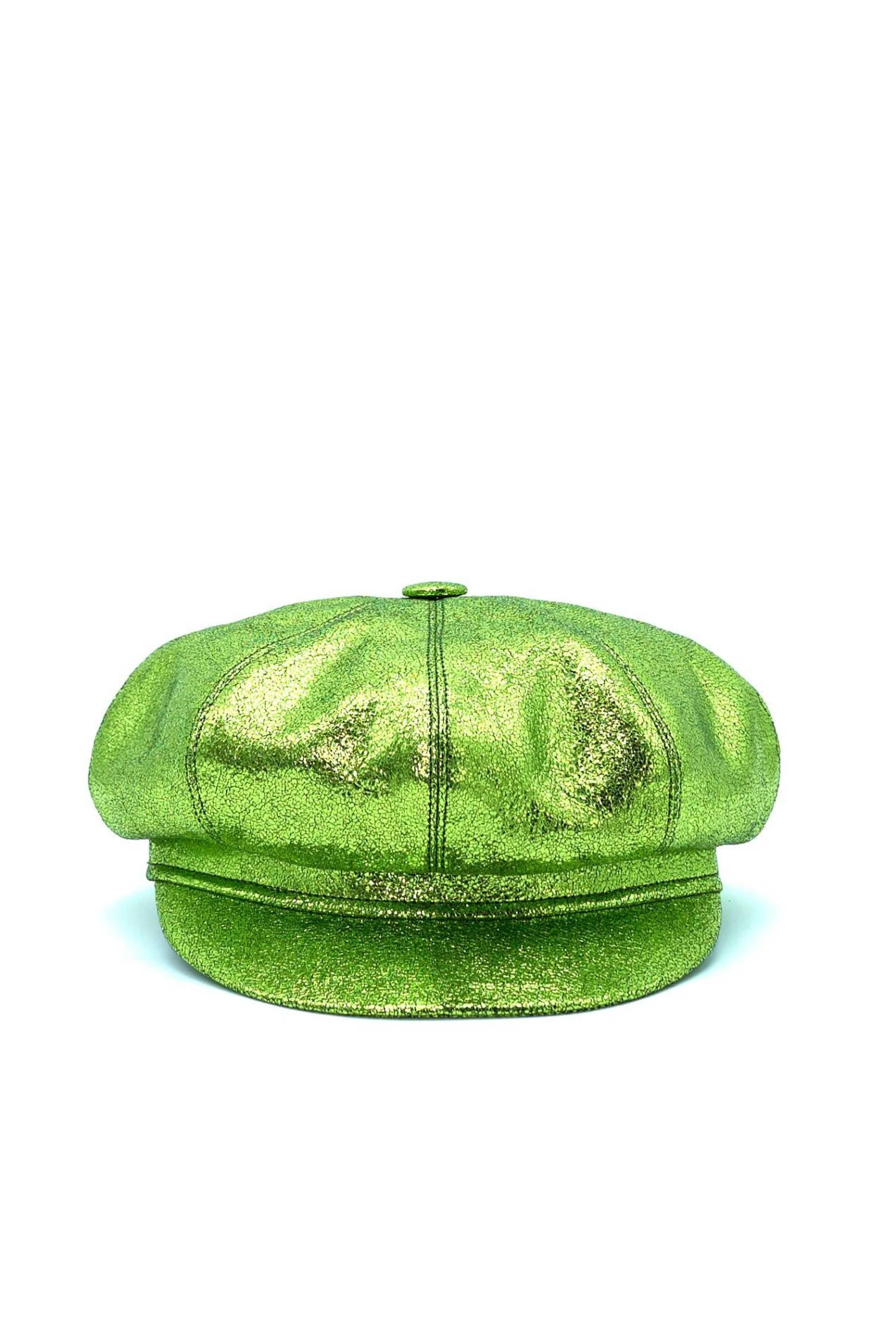 Grün Damen Lederhut Laminierter Leder Barett Mit Visier 6 Grün Damen Lederhut Laminierter Leder Barett Mit Visier – Bild 6