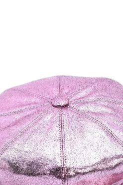 Rosa Damen Lederhut Laminierter Leder Barett Mit Visier -D’ARIENZO Verkäufe Lederhut fur frauen leder kappe echtes leder rosa Taormina 9