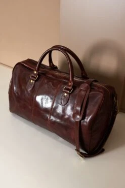 Braune Reisetasche Aus Leder Mit Klappgriff -D’ARIENZO Verkäufe Reisetasche Leder Schultertasche echtes leder braune Morris 5