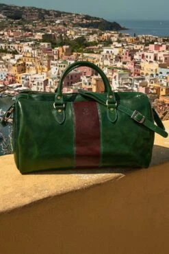 Grüne Braune Reisetasche Aus Leder Mit Reißverschluss 25 Grüne Braune Reisetasche Aus Leder Mit Reißverschluss -D’ARIENZO Verkäufe Reisetasche Leder Schultertasche echtes leder grune braune Morris 12