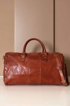 Lederfarben Reisetasche Aus Leder Mit Klappgriff