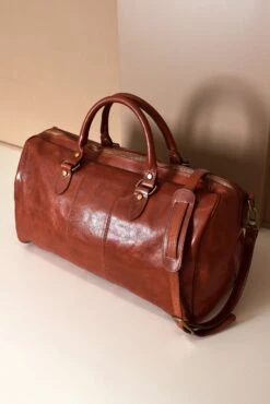 Lederfarben Reisetasche Aus Leder Mit Klappgriff -D’ARIENZO Verkäufe Reisetasche Leder Schultertasche echtes leder lederfarben Morris 4