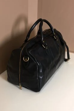 Schwarze Reisetasche Aus Leder Mit Klappgriff -D’ARIENZO Verkäufe Reisetasche Leder Schultertasche echtes leder schwarze Morris 2