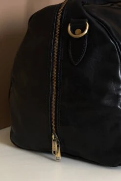 Schwarze Reisetasche Aus Leder Mit Klappgriff -D’ARIENZO Verkäufe Reisetasche Leder Schultertasche echtes leder schwarze Morris 3