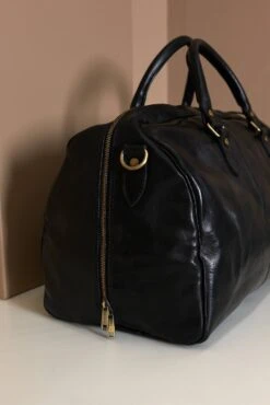 Schwarze Reisetasche Aus Leder Mit Klappgriff -D’ARIENZO Verkäufe Reisetasche Leder Schultertasche echtes leder schwarze Morris 4