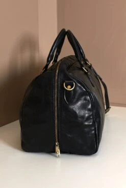 Schwarze Reisetasche Aus Leder Mit Klappgriff -D’ARIENZO Verkäufe Reisetasche Leder Schultertasche echtes leder schwarze Morris 6