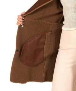 D’ARIENZO Verkäufe -D’ARIENZO Verkäufe Schaffelljacke fur frauen echtes Schaffell braune Rita 1