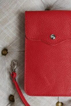 Rote Mobile Umhängetasche Aus Leder Mit Schultergurt -D’ARIENZO Verkäufe Umhangetasche leder Schultertasche echtes leder rote Noah 2