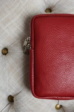 Burgunder Mobile Umhängetasche Aus Leder Mit Schultergurt -D’ARIENZO Verkäufe Umhangetasche leder fur frauen Schultertasche echtes leder burgunder Willow 3