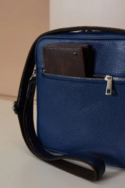 Blaue Umhängetasche Aus Leder Mit Schultergurt -D’ARIENZO Verkäufe Umhangetasche leder mit Schultergurt vinatge echtes leder blaue Lucas 8