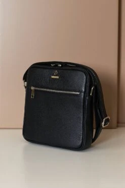 Schwarze Umhängetasche Aus Leder Mit Schultergurt -D’ARIENZO Verkäufe Umhangetasche leder mit Schultergurt vinatge echtes leder schwarze Lucas 5