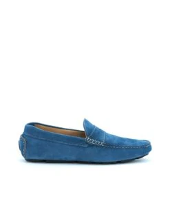 Blaue Denim Wildleder Mokassin Schuh Für Männer -D’ARIENZO Verkäufe herren lederschuhe mokassin wildleder echtes leder blaue denim Capri 2