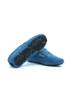 Blaue Denim Wildleder Mokassin Schuh Für Männer -D’ARIENZO Verkäufe herren lederschuhe mokassin wildleder echtes leder blaue denim Capri 3