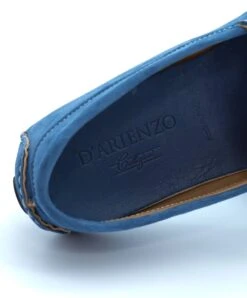 Blaue Denim Wildleder Mokassin Schuh Für Männer -D’ARIENZO Verkäufe herren lederschuhe mokassin wildleder echtes leder blaue denim Capri 6