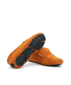 Orange Wildleder Mokassin Schuh Für Männer -D’ARIENZO Verkäufe herren lederschuhe mokassin wildleder echtes leder orange Capri 4