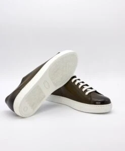 Grüne Kalbsleder Sneakers Schuh Für Männer -D’ARIENZO Verkäufe herren lederschuhe sneakers echtes leder grun Positano 3