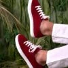 Rote Wildleder Sneakers Schuh Für Männer