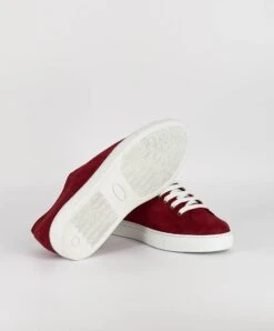 Rote Wildleder Sneakers Schuh Für Männer -D’ARIENZO Verkäufe herren lederschuhe sneakers wildleder echtes leder rote Positano 3