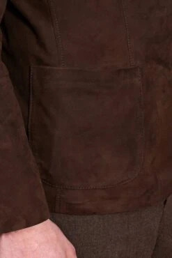 Braune Blazer Aus Wildleder Mit Zwei Knöpfe -D’ARIENZO Verkäufe klassische wildlederjacke herren blazer echtes leder braune Luke 11