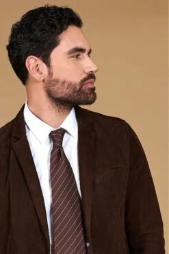 Braune Blazer Aus Wildleder Mit Zwei Knöpfe -D’ARIENZO Verkäufe klassische wildlederjacke herren blazer echtes leder braune Luke 3