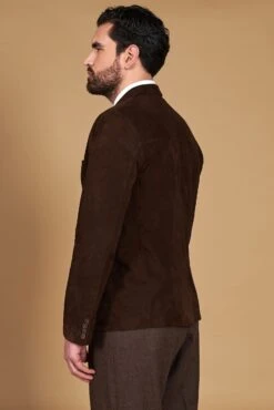 Braune Blazer Aus Wildleder Mit Zwei Knöpfe -D’ARIENZO Verkäufe klassische wildlederjacke herren blazer echtes leder braune Luke 8