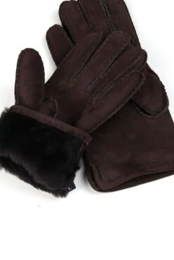 Dunkelbraune Schaffellhandschuhe Für Damen In Merinoqualität -D’ARIENZO Verkäufe lammfell handschuhe damen warme handschuhe echtes leder dunkelbraune Salima 2