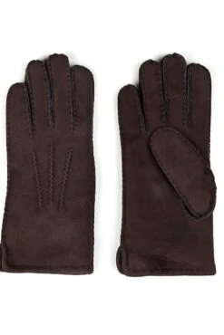 Dunkelbraune Schaffellhandschuhe Für Damen In Merinoqualität -D’ARIENZO Verkäufe lammfell handschuhe damen warme handschuhe echtes leder dunkelbraune Salima 3