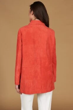 Einreihige Orange Wildlederjacke übergroße Version 20 Einreihige Orange Wildlederjacke übergroße Version -D’ARIENZO Verkäufe leder acke damen wildleder ubergro e echtes leder orange Wag 8