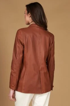 Zweireihiges Blazer Aus Lederfarben Leder Knopfverschluss 20 Zweireihiges Blazer Aus Lederfarben Leder Knopfverschluss -D’ARIENZO Verkäufe leder blazer damen echtes leder lederfarben Giada 8