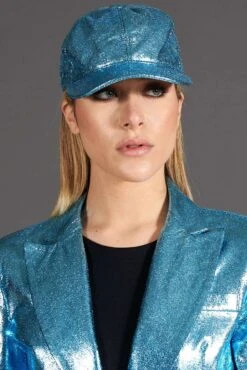 Hellblaue Unisex Ledercap Leder Kappe Verstellbarer Klettverschluss -D’ARIENZO Verkäufe ledercap herren leder kappe mit visier echtes leder braune Boston 2