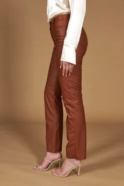 Lederfarbene Hose Aus Leder Glatte-Effekt -D’ARIENZO Verkäufe lederhose fur frauen lederhose echtes leder lederfarben Penelope 2