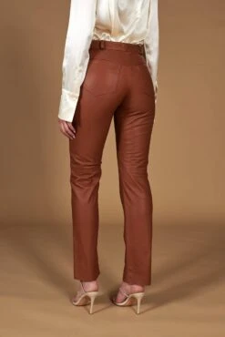 Lederfarbene Hose Aus Leder Glatte-Effekt -D’ARIENZO Verkäufe lederhose fur frauen lederhose echtes leder lederfarben Penelope 3