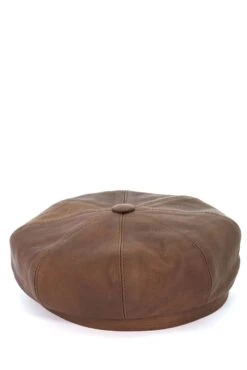 Dunkelbraune Damen Lederhut Aus Nappaleder Barett Mit Visier -D’ARIENZO Verkäufe lederhut fur frauen barett mit visier echtes leder dunkelbraune Taormina 3