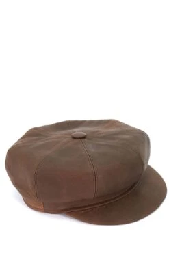 Dunkelbraune Damen Lederhut Aus Nappaleder Barett Mit Visier -D’ARIENZO Verkäufe lederhut fur frauen barett mit visier echtes leder dunkelbraune Taormina 5