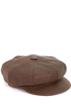 Dunkelbraune Damen Lederhut Aus Nappaleder Barett Mit Visier -D’ARIENZO Verkäufe lederhut fur frauen barett mit visier echtes leder dunkelbraune Taormina 6