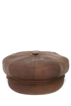 Dunkelbraune Damen Lederhut Aus Nappaleder Barett Mit Visier -D’ARIENZO Verkäufe lederhut fur frauen barett mit visier echtes leder dunkelbraune Taormina 7