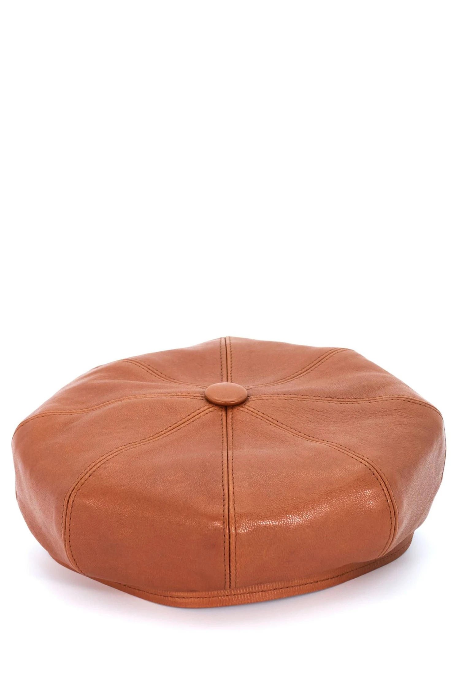 Tabak Damen Lederhut Aus Nappaleder Barett Mit Visier 4 Tabak Damen Lederhut Aus Nappaleder Barett Mit Visier – Bild 4