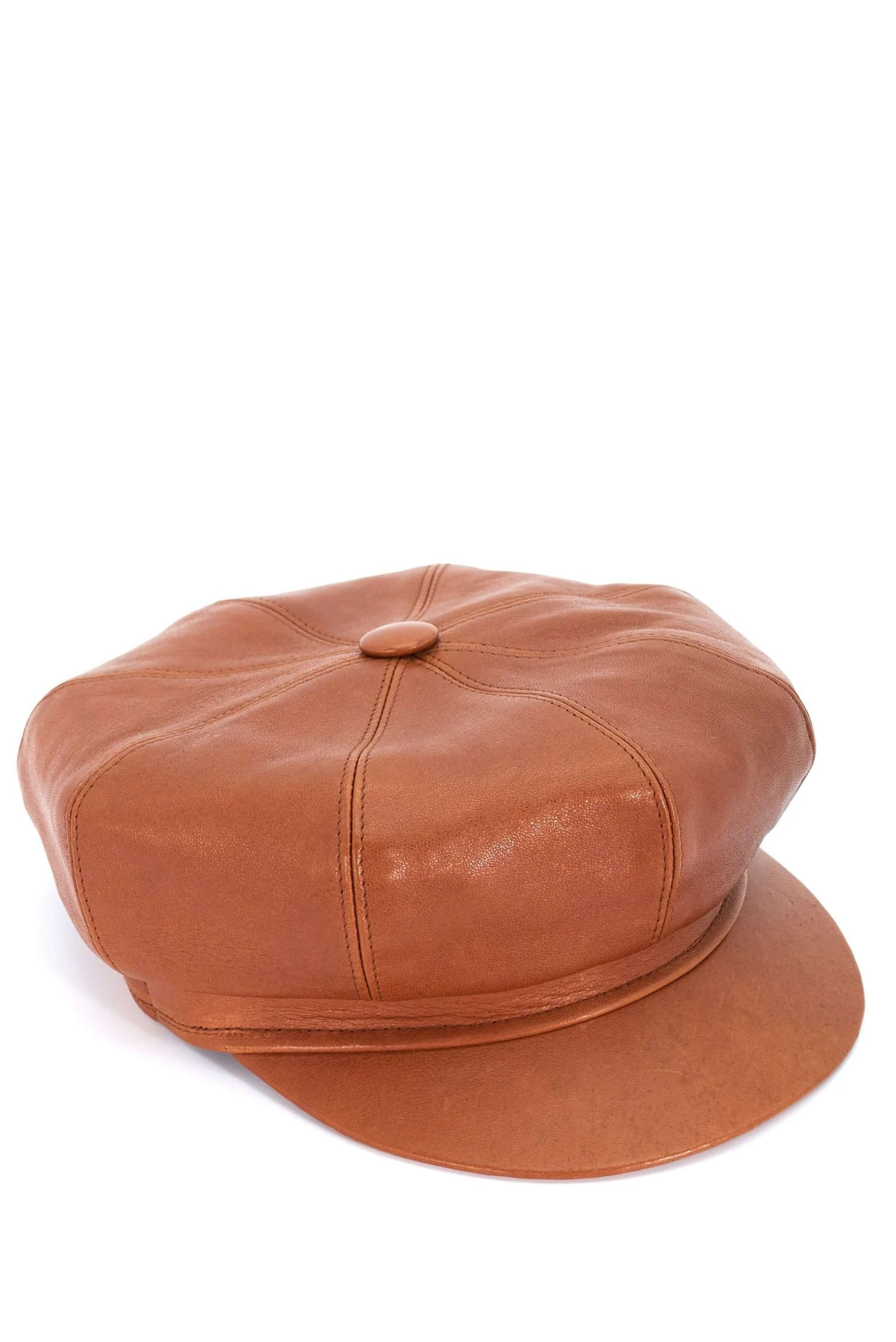 Tabak Damen Lederhut Aus Nappaleder Barett Mit Visier 6 Tabak Damen Lederhut Aus Nappaleder Barett Mit Visier – Bild 6