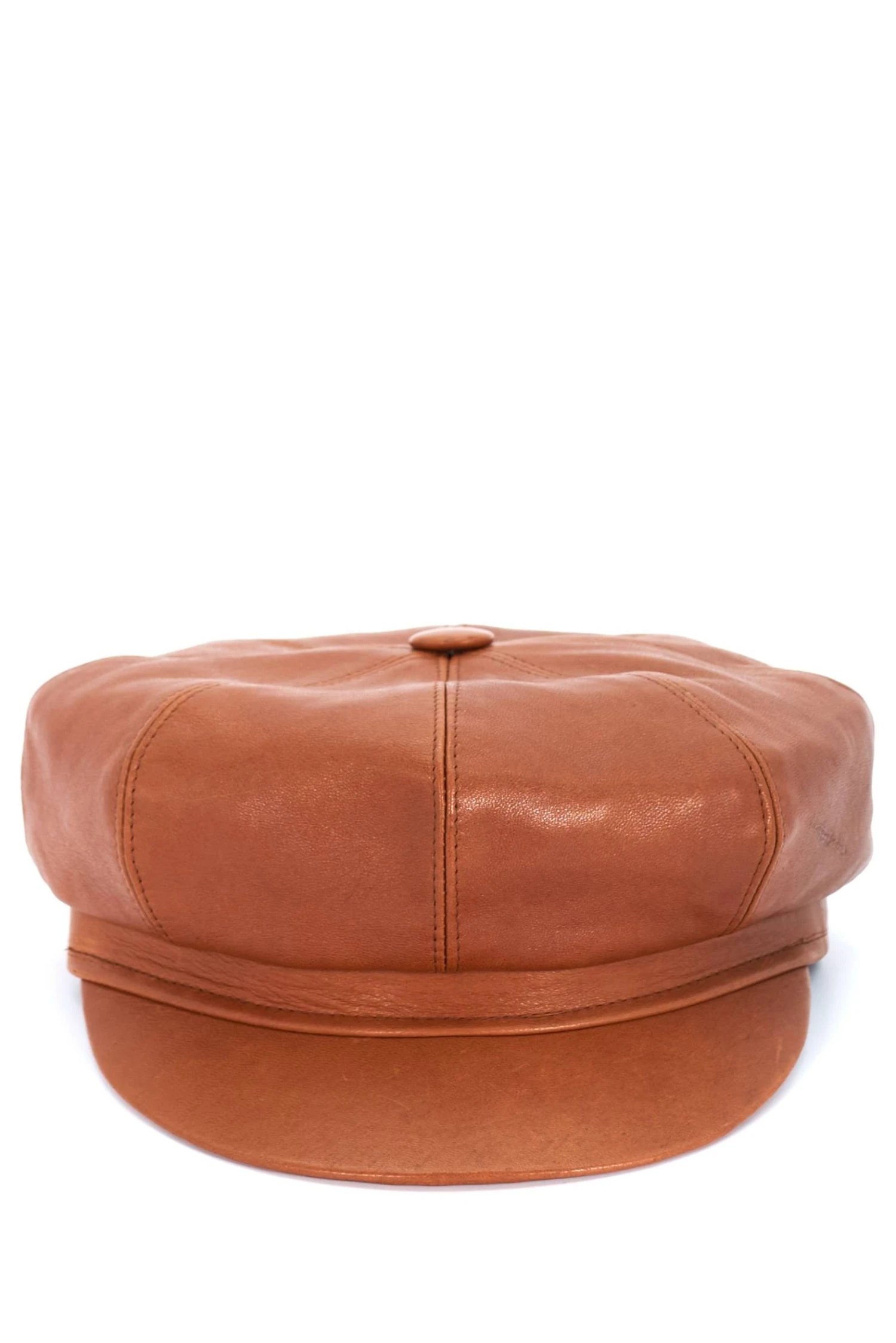 Tabak Damen Lederhut Aus Nappaleder Barett Mit Visier 7 Tabak Damen Lederhut Aus Nappaleder Barett Mit Visier – Bild 7