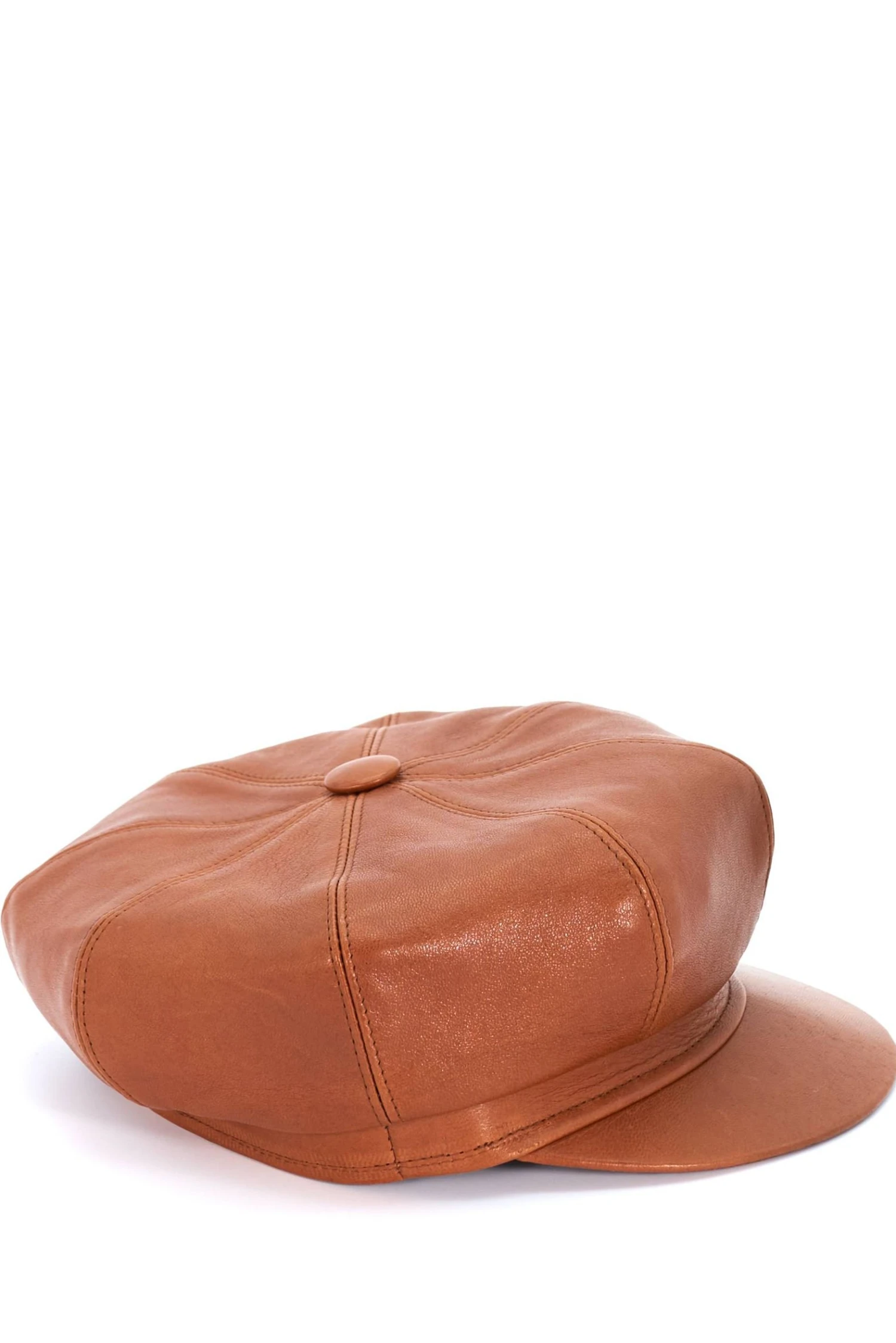 Tabak Damen Lederhut Aus Nappaleder Barett Mit Visier 8 Tabak Damen Lederhut Aus Nappaleder Barett Mit Visier – Bild 8