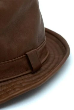 Braune Trilby Lederhut Herren Aus Nappaleder Schmales Visier 21 Braune Trilby Lederhut Herren Aus Nappaleder Schmales Visier -D’ARIENZO Verkäufe lederhut fur manner trilby im echtes leder braune New York 10