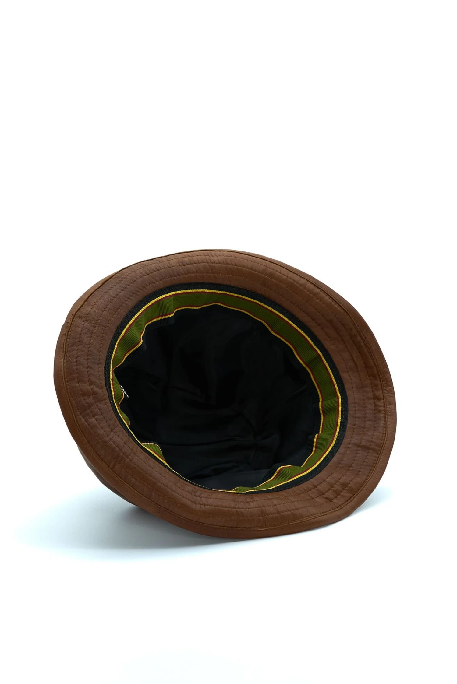 Braune Trilby Lederhut Herren Aus Nappaleder Schmales Visier 5 Braune Trilby Lederhut Herren Aus Nappaleder Schmales Visier – Bild 5