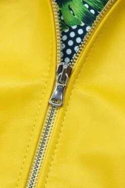 Gelbe Bikerjacke Nappaleder Lammleder Glatte-effekt -D’ARIENZO Verkäufe lederjacke frauen bikerjacke echtes leder gelbe Linda 14