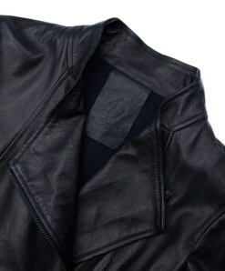 Schwarze Lederjacke Gekreuztem Reißverschluss Vintage-effekt -D’ARIENZO Verkäufe lederjacke fur frauen biker vintage echtes leder schwarze Serena 5