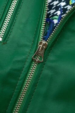 Grüne Bikerlederjacke Naturleder Glatte-effekt -D’ARIENZO Verkäufe lederjacke fur frauen bikerjacke echtes leder Gr ne Giulia 13